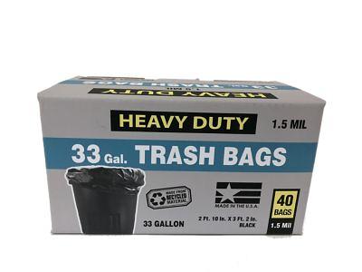 36 x 58 Heavy-Duty BLACK Trash Bags (100ct.)