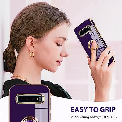 WOLLONY Compatible with iPhone 15 Pro Max Square Case, Luxury Elegant Phone  Case with Kickstand Ring Stand for Women Girls Soft TPU Metal Shockproof