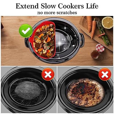 Slow Cooker Divider Liners fit 6 QT Crockpot, Reusable Leakproof Slow Cooker  Divider Insert, Silicone Crockpot Divider, 2-Piece Set Dishwasher Safe  Cooking Liner (Black+Gray)