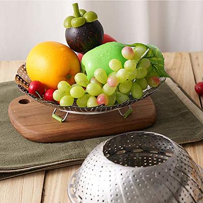 Vegetable Folding Steamer Basket , Metal Stainless Steel Steamer Basket  Insert, Collapsible Steamer Baskets for Cooking Food, Expandable Fit  Various