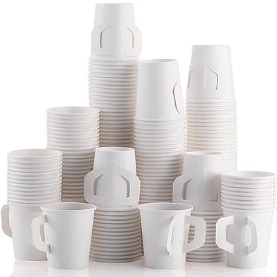 Tioncy 600 Pack Disposable Tea Cups with Handle, 6 oz Paper Tea