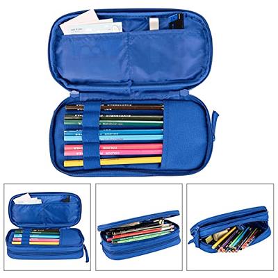 EOOUT Big Capacity Black Pencil Case Pouch with Zipper, Large Organized Pen  Case Makeup Bag Office Supplies Stationery Pencil Box for College Middle