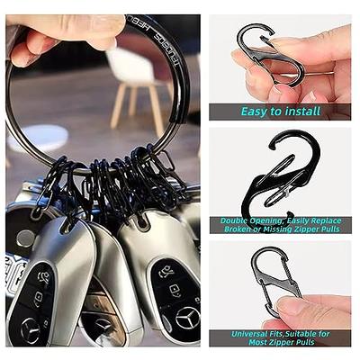 8 Pcs Silver Zipper Lock Clip Metal Carabiner Clip Anti Theft Bag Backpacks