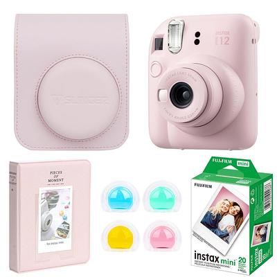 Fujifilm Instax Mini 12 Instant Camera with Case, 60 Fuji Films, Decoration  Stickers, Frames, Photo Album and More Accessory kit (Clay White)