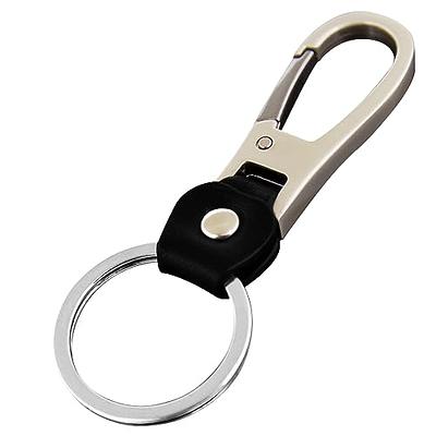 Miayaya Leather Keychain Belt Clip Carabiner Leather Keychain Holder with  Removable Stainless Steel Key Ring Anti-lost Car Key Holder Portable  Creative Personality for Men Women (Black) - Yahoo Shopping
