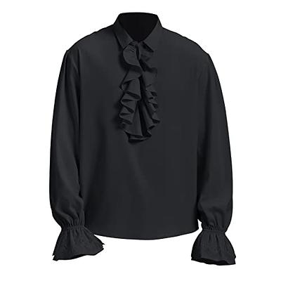 Mens Pirate Shirt Vampire Gothic Ruffled Medieval Halloween