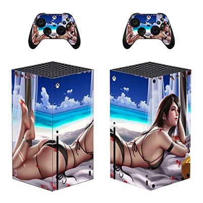  Vanknight XB One Slim S Console Skin Wrap Decal Skin Vinyl  Stickers for XB One S Console Controllers Anime Girl : Video Games