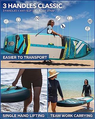 Stand Up Paddle Board, Inflatable Paddle Boards for Yoga and Fishing with  Paddleboard Accessories, Sup Paddle, Hand Pump, Travel Backpack Leash, Blow  Up Paddle Boards for Adults 10'6 White Black : 