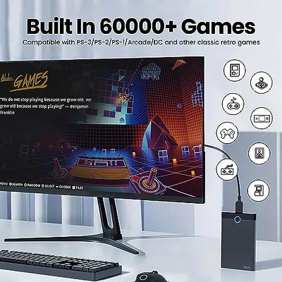  Retro Game Console with Built in 4280 Top Games, Emulator  Console Compatible with PS4/PS3/PS2/WII/WIIU/PSP, 2TB External Hard Drive  with LaunchBox System, Portable Game HDD with 18 Emulators : Video Games