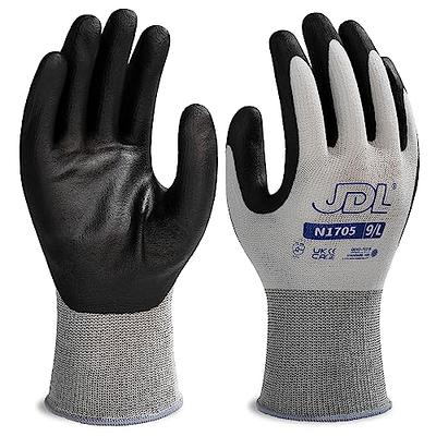 212 Performance Ax360 Nitrile-Dipped Palm Work Gloves 12-Pair Bulk Pack In  Gray, Large