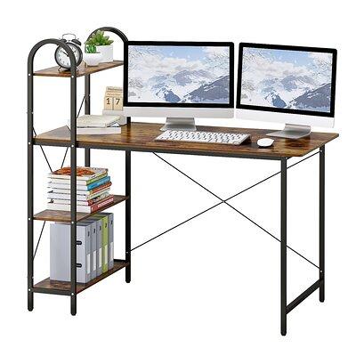 Costway 47.5'' Computer Desk Writing Desk Workstation w/ 4-Tier Shelves