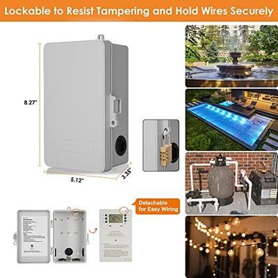 Suraielec WiFi Pool Controller Timer, Outdoor Indoor Smart Switch, 40 AMP,  2HP, 120, 240, 277 VAC, Heavy Duty Light Timer Box for Pool Pump, Water