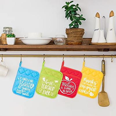 GROBRO7 6Pcs Funny Oven Mitts Pot Holders Set The Kitchen is The