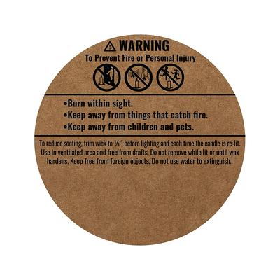Candle Care, Candle Warning Label, Care Instructions, Kraft
