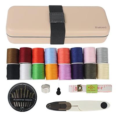 TBWHL Portable Sewing Kit 16 Colors Thread and Tape Measure Mini