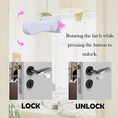 Mr Chen Door Knob Child Proof, 3pcs Updat Child Door Locks to Prevent Children from Opening The DOOR. Ddoor Handle Baby Proof, Baby Door Lock(White