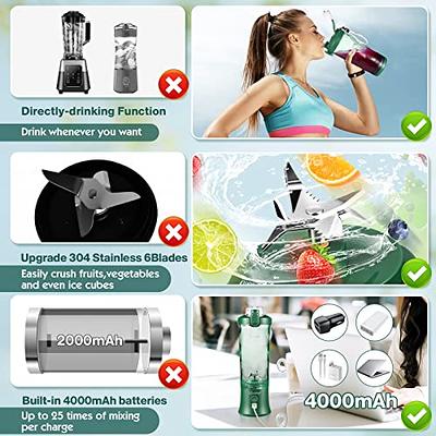 Portable Blender, Personal Mixer Fruit Rechargeable with USB, Mini Blender  for Smoothie, Green