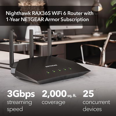 NETGEAR Nighthawk® AX4 4-Stream AX3000 WiFi Router (RAX36S-100PAS) - Yahoo  Shopping