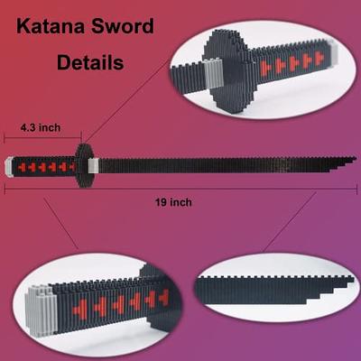  Demon Slayer Swords Compatible with Lego, 40in Kamado Tanjiro  Sword Building Block with Scabbard and Stand, Anime Sword Toy Building Set  Katana Demon Slayer Gift Toys for Ages 8-13, 759 Pcs 