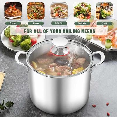 Stainless Steel Stockpot with Lid Heavy Duty for Boiling Strew