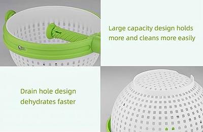 Vegetable And Fruit Cleaner Drainer Kitchen Tools Cleaning Spinner White  Multi Use With Handle Non-Slid Food Storage 