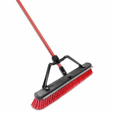 Libman Floor Scrub Brush with Steel Handle and Scraper, 1.3 inch