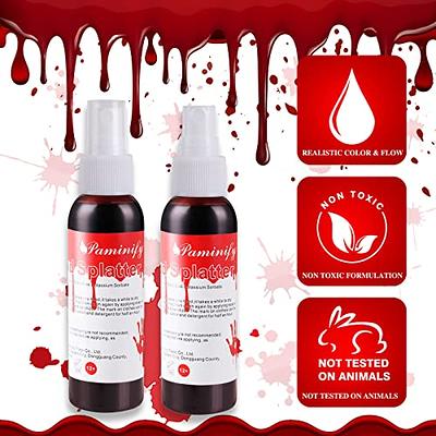 Yeweian Halloween Fake Blood 6.76Oz/200ML Realistic Effects Squirt Blood  Washable Fake Blood for Clothes Easy Dry Flow Liquid Blood for Eye Blood  Drops Halloween SFX Makeup for Zombie Vampire and Monster Cosplay