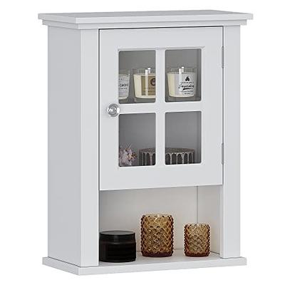 Spirich Bathroom Wall Cabinet with Glass Doors, Small Hanging Medicine  Cabinet Wall Mounted, Wood Wall Storage Organizer Space Saver, Espresso -  Yahoo Shopping