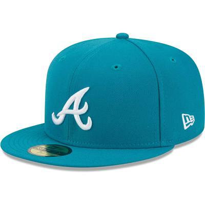 Men's New Era Black Atlanta Braves Pastel Undervisor 59FIFTY Fitted Hat