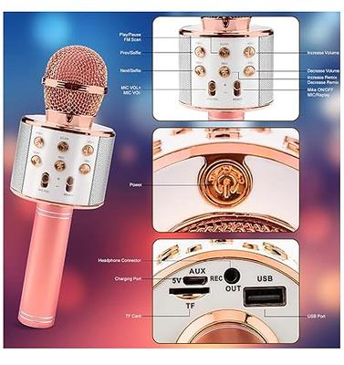 Wireless Bluetooth Karaoke Microphone,3 in 1 Portable Handheld Karaoke Mic  Speaker Machine,Karaoke Machine for Kids,Home Party Singing Machine