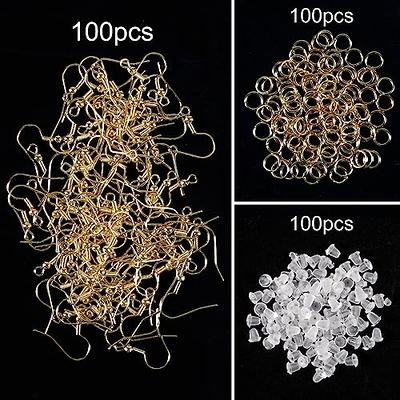 100Pcs Clear Non-Allergenic Plastic Ear Wire Hooks Earring