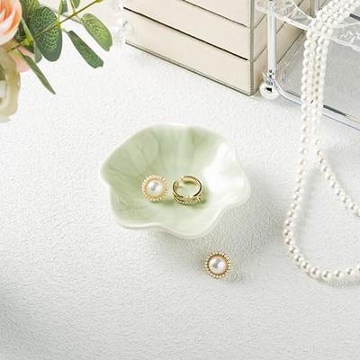 QNMUSUNC Ceramic Ring Dish, Jewelry Dish Holder, Small Trinket Tray Plate  for Earrings Rings Necklaces Keys, Gift for Mom Friend Sister on Birthday Mother's  Day Christmas (Green Surface) - Yahoo Shopping