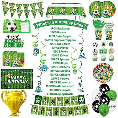 Real Madrid Party Birthday Set 61 PCS Decoration Plates Cups Balloons Flag  All in One 