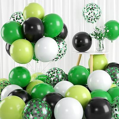 Green Black and White Balloons, 60 PCS Green and Black Balloons Set with  Green Black White