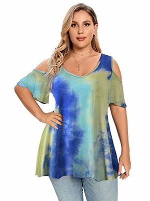 LARACE 3/4 Sleeve Shirts for Womens Tops Plus Size Tunic Casual Loose Fit  Blouse Swing Basic Clothes : : Clothing, Shoes & Accessories