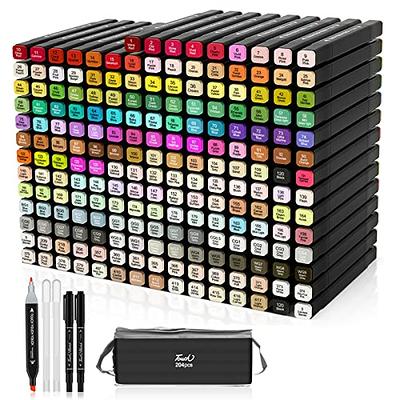chfine 80 Colors Dual Tip Alcohol Markers White Permanent Sketch Art Marker  Set + Portable Large Capacity Marker Case with Carrying Handle Hold