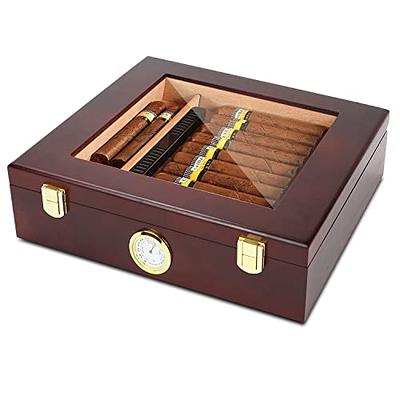  LETREM Cigar Box Handcrafted Humidor, Cigar Box, Handmade Cigar  Box, Desktop Cigar Storage, with Hygrometer Humidifier, for Men, for 30  Cigars, Ebony Finish : Health & Household