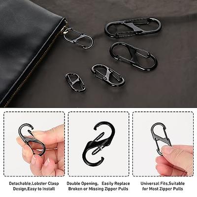 Double Opening Zipper Pull Replacement - 4 Pcs Detachable Zipper Clip Theft Deterrent, Metal Zipper Pulls Tab Replacement, Multipurpose Zipper