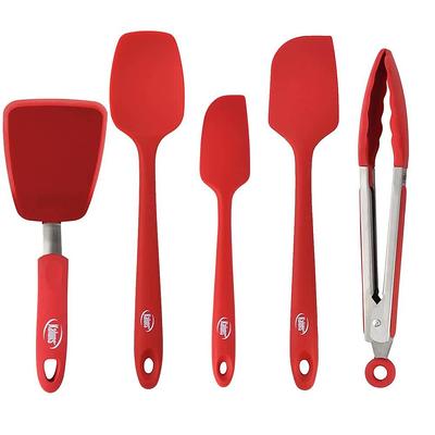 Kaluns Heat Resistant Rubber Silicone Spatula (Set of 11), Red