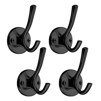 Black Wall Hooks For Hanging, Metal Coat Hooks, Wall Mounted Cubicle  Accessories, Retro Double Hooks, Heavy Duty Door Hangers For Towel, Hat,  Key, Closet, Bag - Temu