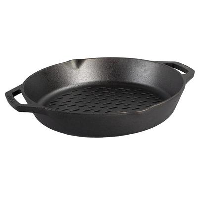 Lodge LOSH3 10 x 7 1/2 Oval Pre-Seasoned Cast Iron Fajita Skillet