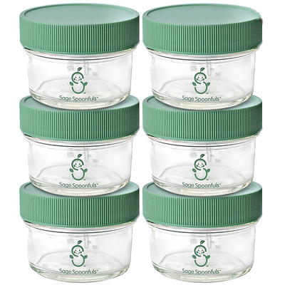 WeeSprout Glass Baby Food Storage Containers | Set of 12 | 4 oz Glass Baby Food Jars with Lids | Freezer Storage | Reusable Small Glass