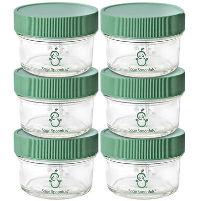 WEESPROUT Glass Baby Food Storage Containers, Set of 12, 4 oz Glass Jars  with Lids, Freezer Storage