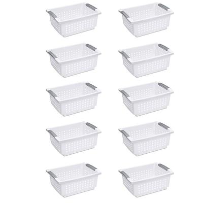 IRIS 10-Pack Small Organizer Storage Basket 8.75-in W x 4.25-in H x  11.13-in D Gray Plastic Stackable Basket in the Laundry Hampers & Baskets  department at