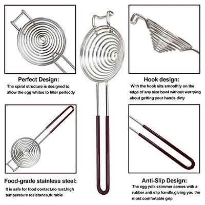 Egg Separator Stainless Steel Egg Yolk Separator with Long Handle