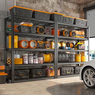  REIBII 48 W Garage Storage Shelves Heavy Duty Garage Shelving  Unit 72 H Metal Shelves for Storage 3000LBS Adjustable Garage Storage  Shelving 5 Tier Industrial Storage Shelf Rack Shelves Unit, 2