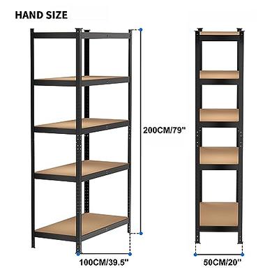 PrimeZone Storage Shelves 5 Tier Adjustable Garage Storage Shelving, Heavy  Duty Metal Storage Utility Rack Shelf Unit for Warehouse Pantry Closet  Kitchen, 28 x 12 x 59, Black