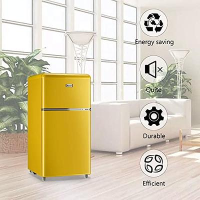 WANAI Compact Refrigerator 3.2 Cu.Ft Retro Dual Door Mini Fridge with  Freezer Adjustable Remove Glass Shelves Small Refrigerator Suitable for  Dorm Garage and Office - Yahoo Shopping