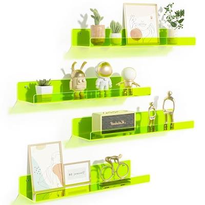 Fixwal Acrylic Shelves, 15 Inch Floating Wall Mounted Shelves, Clear Funko  Pop Display Case, Invisible Bookshelf, Wall Decor for Kids and Bathroom