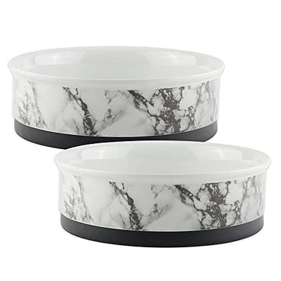 SWEEJAR Ceramic Dog Bowls with Paw Pattern,Dog Food Dish for Large